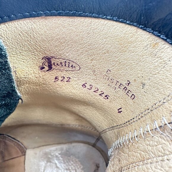 Justin 522 Bullhide Men 10 B Pebbled Black Leather Tassel Western Lacer Boot main image 12